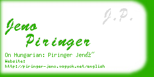 jeno piringer business card